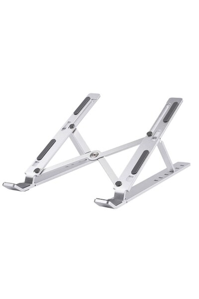 Gonga Suport pliabil pentru laptop, aluminiu, 25x18 cm, Gonga, argintiu