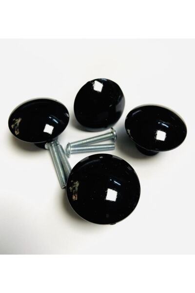 HOBİDABİ Mâner din plastic negru 4 bucăți Mâner tip ciupercă