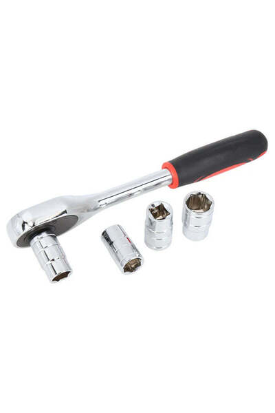 ROMSHOP Set of 12 socket wrenches 10-24mm reversible ratchet Cr-V