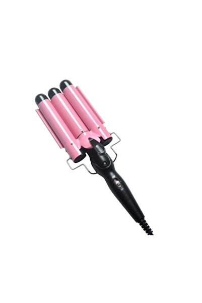OEM Κεραμικό μπικουτί μαλλιών με 3 στοιχεία, 180-210°C, μαύρο/ροζ