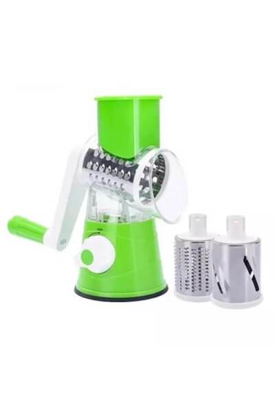 OEM Multifunctional Grater for Fruits and Vegetables, 3 Interchangeable Stainless Steel Blades, Green