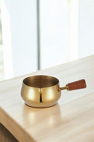 Qerhome Stainless Steel Espressos Cups Sauce Cups with Wooden Handle Sauces and Drinks 6 Oz/180 ml 1 Pc