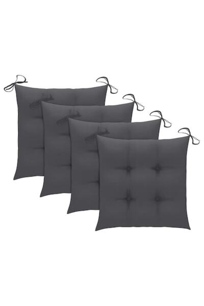 vidaxl Σετ μαξιλάρια καρέκλας vidaXL, 4 τεμ., ανθρακί, 40x40x7 cm, ύφασμα Oxf...