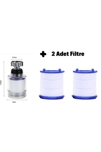 YMV Filtreli 360° Hareketli Mutfak Musluk Başlığı + 2 Adet Yedek Filtre