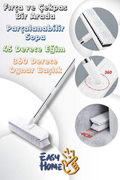 EasyHome 2'si 1 Arada Çekçekli Sert Uçlu Banyo Fırçası