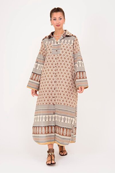 Park Moda An10732 Marine Pocket Detail Shirt Dress