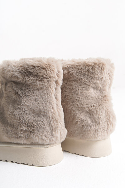 NeSe Shoes Kız Çocuk Kürklü Kolay Giyim Soğuk Havaya Dayanıklı Esnek Rahat Taban Kışlık Bot Çizme