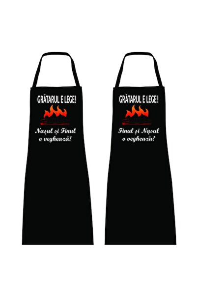 OEM Set de șorțuri personalizate - Grătarul este Lege! Nașul și Finul veghează asupra