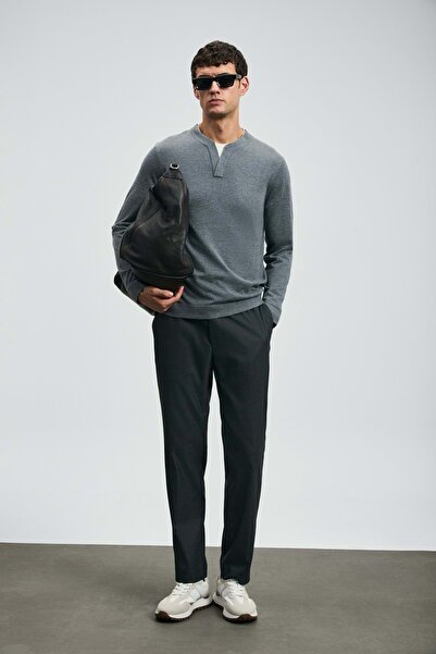 Lufian 112190334 Amber Smart Ανδρικό παντελόνι Chino εφαρμοστό Ανδρικό παντελόνι ΓΚΡΙ