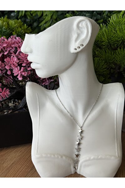 B & S Zirkon Taşlı Yıldız Detaylı Çelik Dokolte Y Kolye