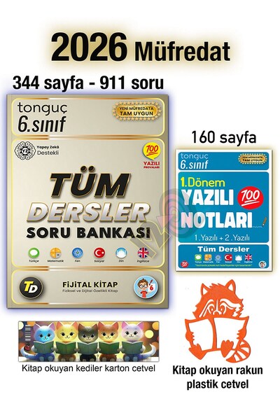 Tonguç Yayınları 6. Sınıf Tüm Dersler Soru Bankası 1. Dönem Yazılı Notları 2026