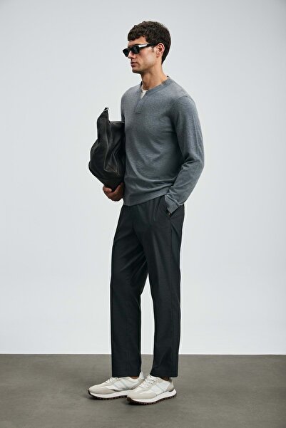 Lufian 112190334 Amber Smart Ανδρικό παντελόνι Chino εφαρμοστό Ανδρικό παντελόνι ΓΚΡΙ