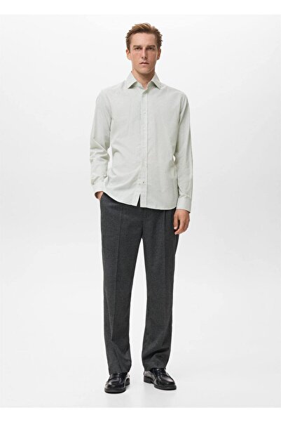 MANGO Man Regular kesim %100 pamuklu flanel gömlek