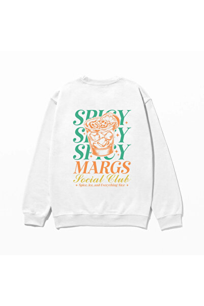 SVART WEAR سويت شيرت Social Club Spicy Margs مطبوع 100% قطن مقاس كبير عصري وم...