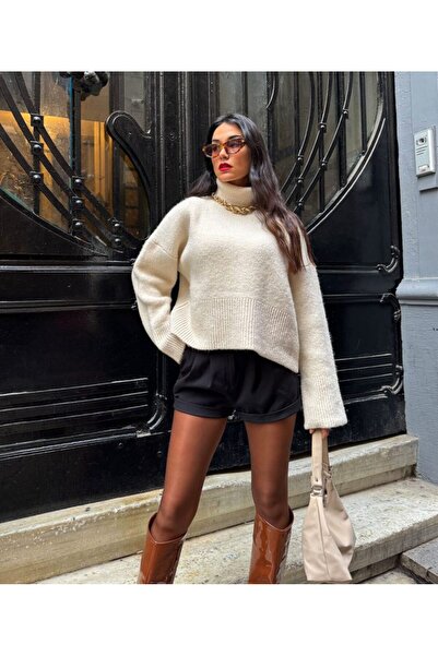 HAFT سترة تريكو بياقة عالية مضلعة – مجموعة بوتيك