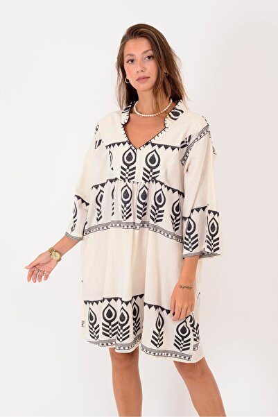 Park Moda AN10716 ΚΟΝΤΟ ΦΟΡΕΜΑ ΜΕ ΣΧΕΔΙΟ ΣΤΑΓΟΝΩΝ