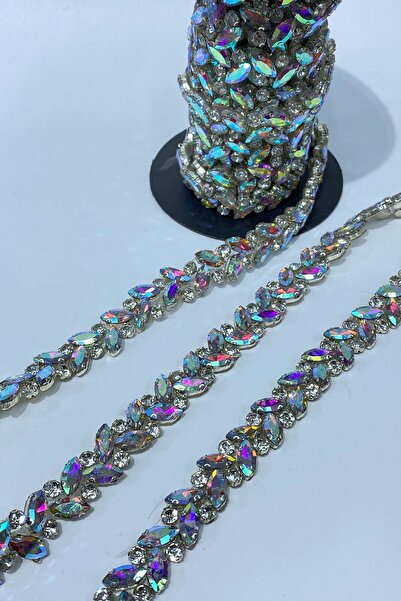 Hayalperest boncuk Mekikli stone ribbon applique border