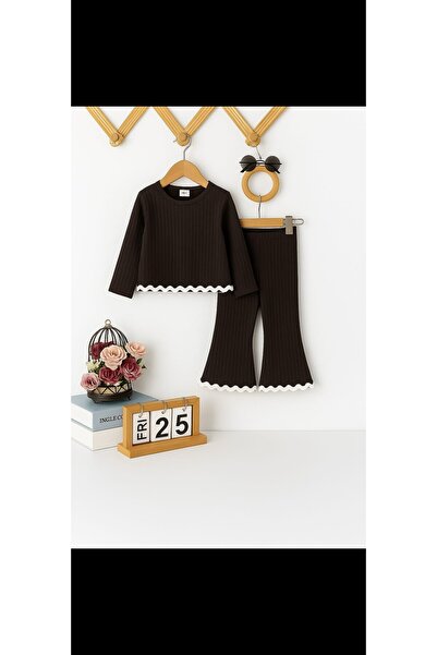 renkli diyar Girls' Seasonal Top and Bottom Set with Water Stone Detail, Spanish Style Pants, School, Day Care, Kindergarten, Preschool