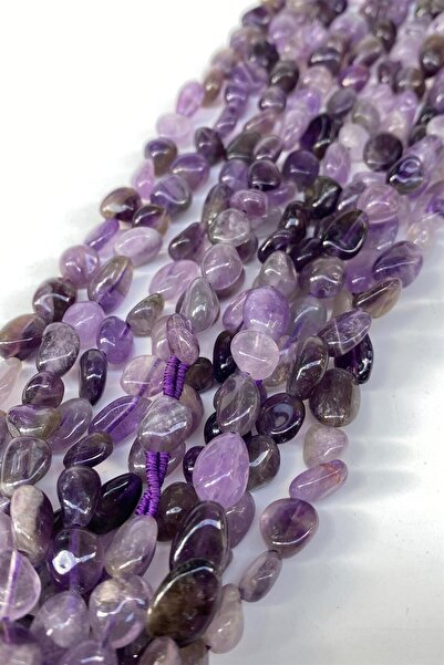 Hayalperest boncuk Amethyst Natural Stone String Lentil Cut