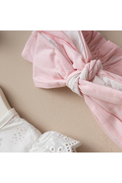 Minimus Baby Girl Cotton Romper Newborn Floral Pink Romper Set with Headband and Booties Gift