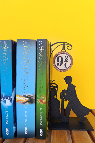Morfik Harry Potter Kitap Tutucu - 9 3/4 Peronu Silüetli Dekoratif Bookend - ...