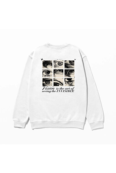 SVART WEAR Φούτερ με στάμπα με μάτια με τύπωμα 100% βαμβάκι oversized Μοντέρν...