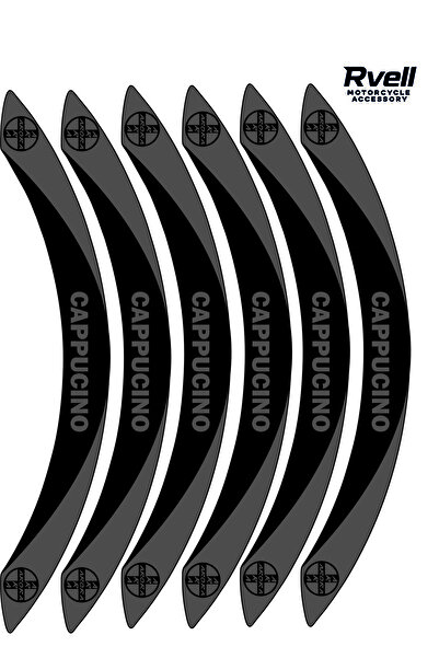 MKARAKAN Rvell Arora Cappucıno Uyumlu Jant Şeridi Seti - 12 Parça ( Siyah - G...