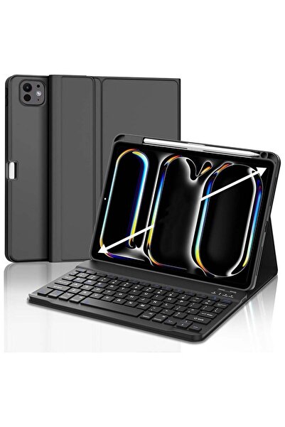 HYX حافظة iPad Pro 11 بوصة M4 مع لوحة مفاتيح 2024، حافظة لوحة مفاتيح لاسلكية قابلة للفصل مغناطيسيًا