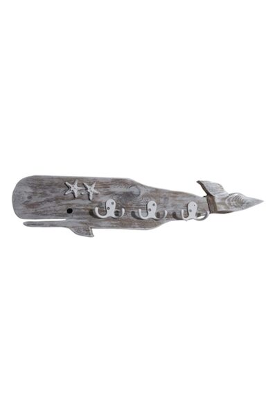 OEM Whale-shaped bathroom hanger, patinated white
