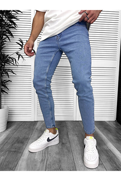 dehaine Men's Slim Fit jeans, light blue, plain, 581