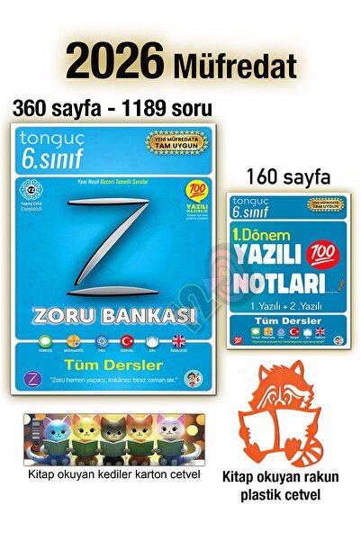 Tonguç Yayınları 6. Sınıf 1. Dönem Yazılı Notları 2026 Zoru Soru Bankası Tüm ...
