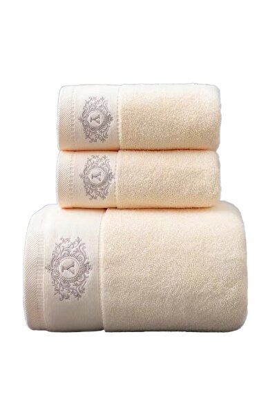 BUGHY'S Set of 3 100% Cotton Towels, Non-irritating, Fluffy, Ideal for Spas and Hotels, Durable and Soft