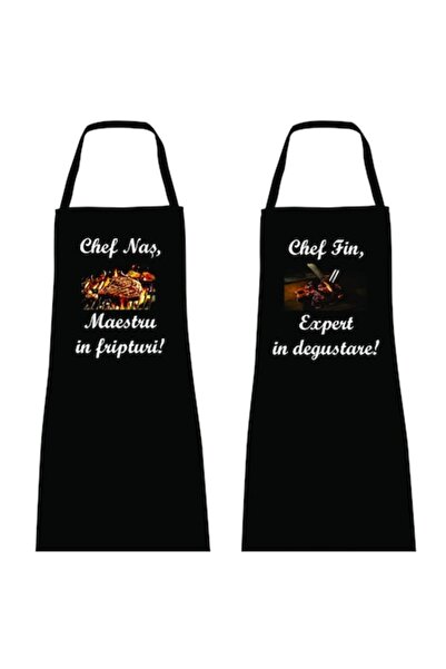 OEM Set de șorțuri personalizate: Chef Nas și Chef Fin