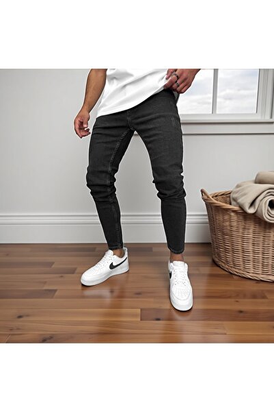 dehaine Men's Slim Fit jeans, blue, scratched pattern, 9501