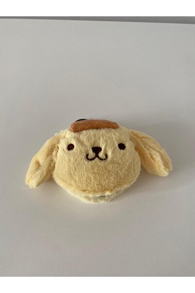 Ahves Pompompurin Tarzı Peluş Aynalı Anahtarlık – Sevimli Sarı Köpek Tasarım