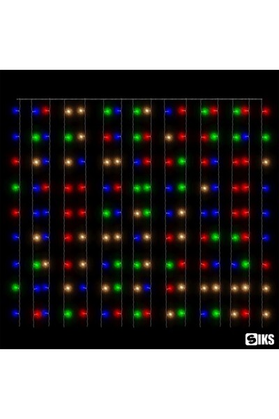 OEM Christmas Light Curtain Model, 3m x 3m, 300 LEDs, 8 Light Modes, Fringes, For Indoor/Outdoor, W