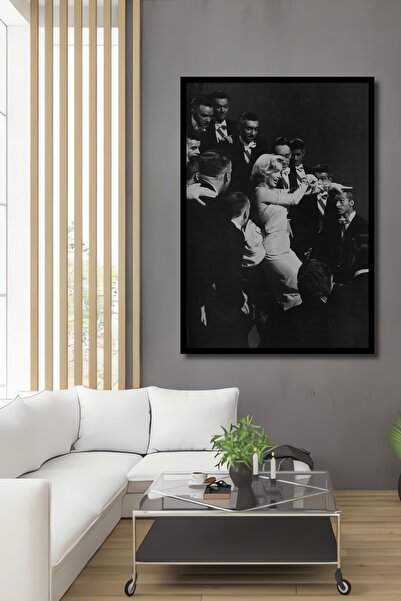 Teona Ahşap Dekoratif Ahşap Dikdörtgen Tablo Marilyn Monroe Sahnesi Çerçeve G...