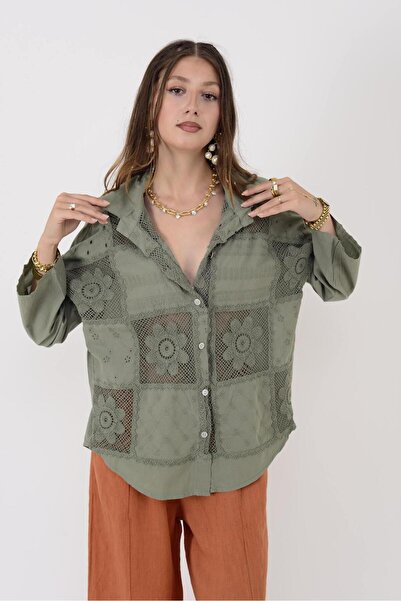 Park Moda 23019 Chrysanthemum Guipure Lace Shirt