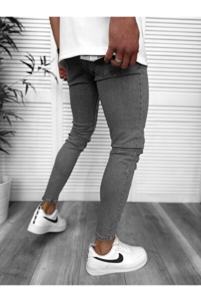 dehaine Blugi barbati slim fit, gri inchis, uni, 9172