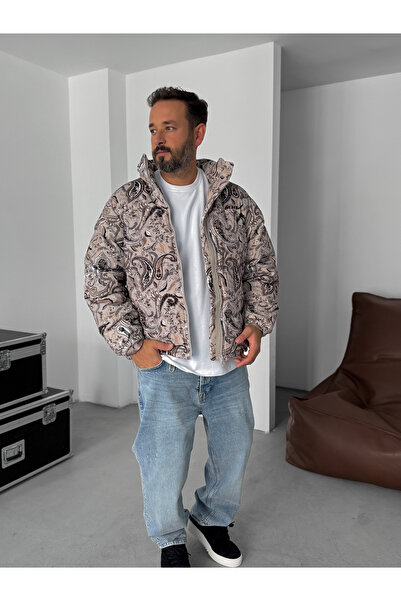 BYBASICMAN Palton din catifea cu model bej G-5776/1