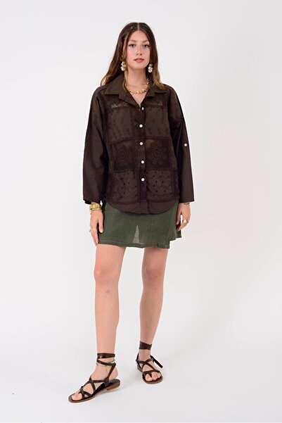 Park Moda 23019 Chrysanthemum Guipure Lace Shirt