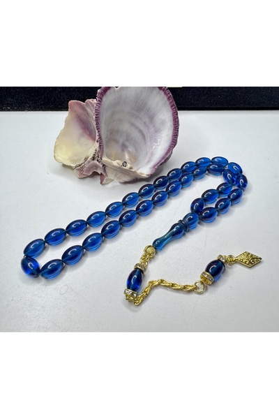 İskenderun Tesbihcilik Light Blue Fire Amber Rosary