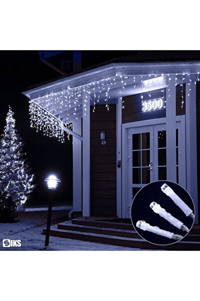 OEM Christmas Lights , Icicles, Flowing Garland, 140 LEDs, 8 Lighting Modes, White Wire, 7M, Connect