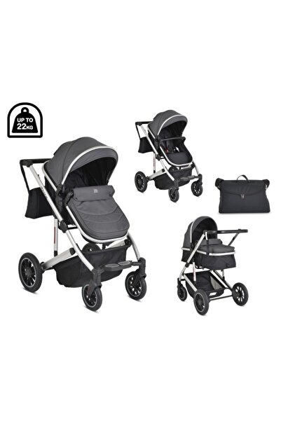 Moni Cărucior transformabil 2 în 1 Thira Gri, vârstă 0-4 ani, ușor, accesorii incluse