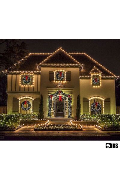 OEM Christmas Icicle Lights , Cascading Garland, 10 m, 250 LEDs, 8 Lighting Modes, Fringe, Indoor/Ou