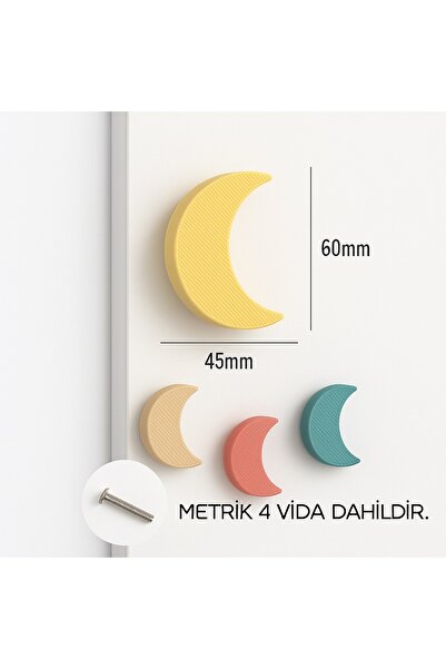 ka tasarım Λαβή με μοτίβο φεγγαριού για βρεφικό και παιδικό δωμάτιο, λαβή επίπλων που αποστέλλεται σε σετ των 2