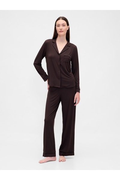 GAP Kadın Kahverengi Modal Pijama Üstü