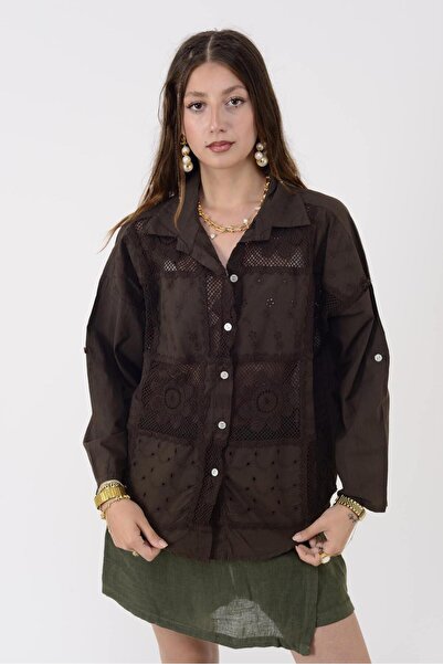 Park Moda 23019 Chrysanthemum Guipure Lace Shirt