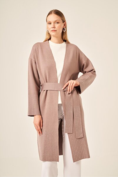 FTZ WOMEN Жіночий капюшон з каменем, молочно-кавовий 20833