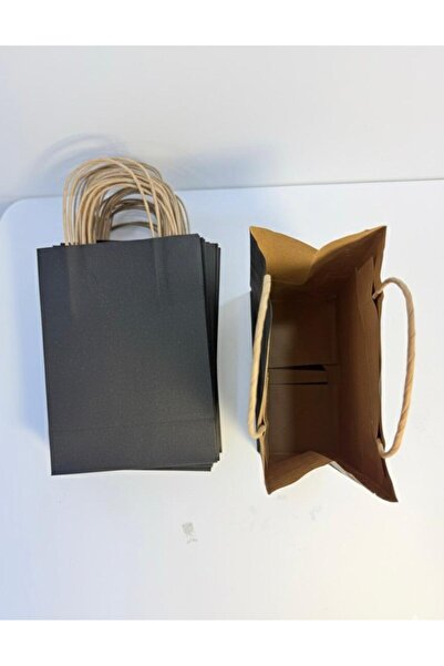 aybaş kağıtçılık 1.Kalite 18x24 Cm (10 Adet) Siyah Renkli Kraft Kağıt Çanta, Hediye Poşeti, Hediye Paketi,Kraft Çanta